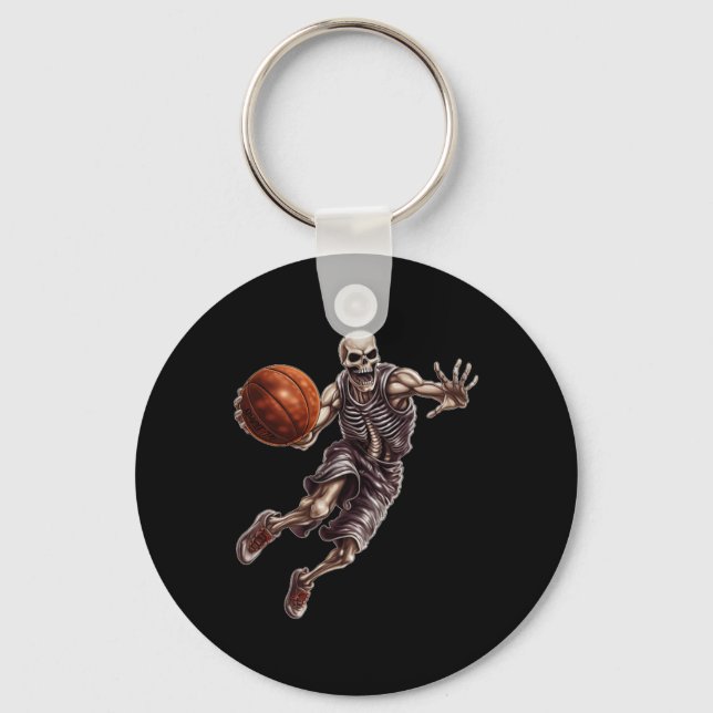 Playing Basketball Cool Funny Halloween 1  Keychain (Front)