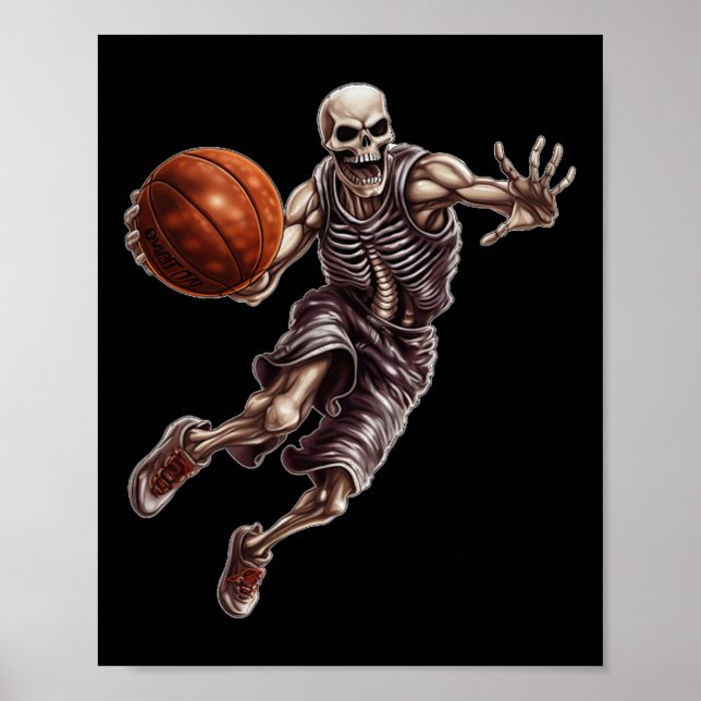 Playing Basketball Cool Funny Halloween 1  Poster (Front)