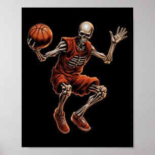 Playing Basketball Cool Funny Halloween  Poster