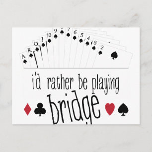 Playing Bridge Postcard
