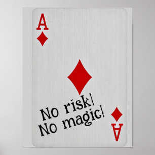 Playing card art -no risk no magic  poster