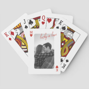 Playing Card Couple Photo Romantic Love Heart Gift