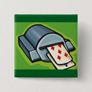 Playing Card Dealer Machine Poker and Casino 2 Inch Square Button