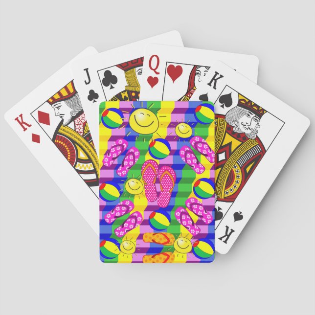 Playing Card Deck Beach House Flip Flops (Back)