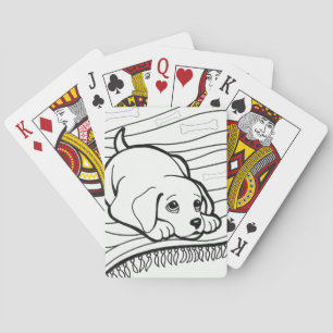 Playing Card Deck Colouring Dog