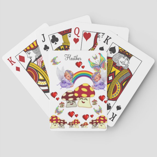 Playing Card Deck Fairy Mushroom Rainbow (Back)