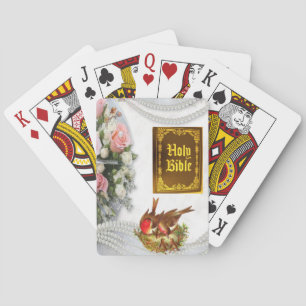 Playing Card Deck Floral Holy Bible