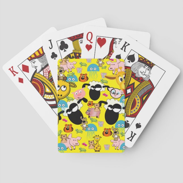 Playing Card Deck Giraffe Pig Dog Elephant (Back)