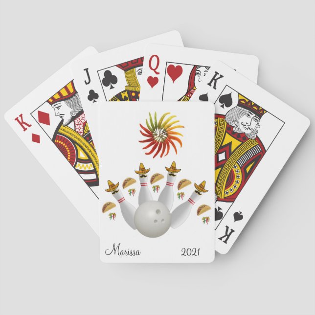 Playing Card Deck Hot Peppers Bowling Balls (Back)