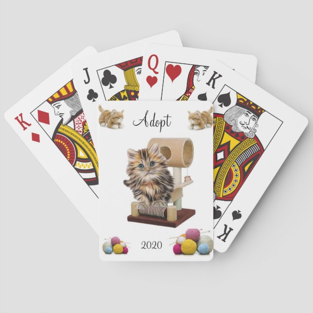 Playing Card Deck Kitten Condo Yarn Adopt (Back)