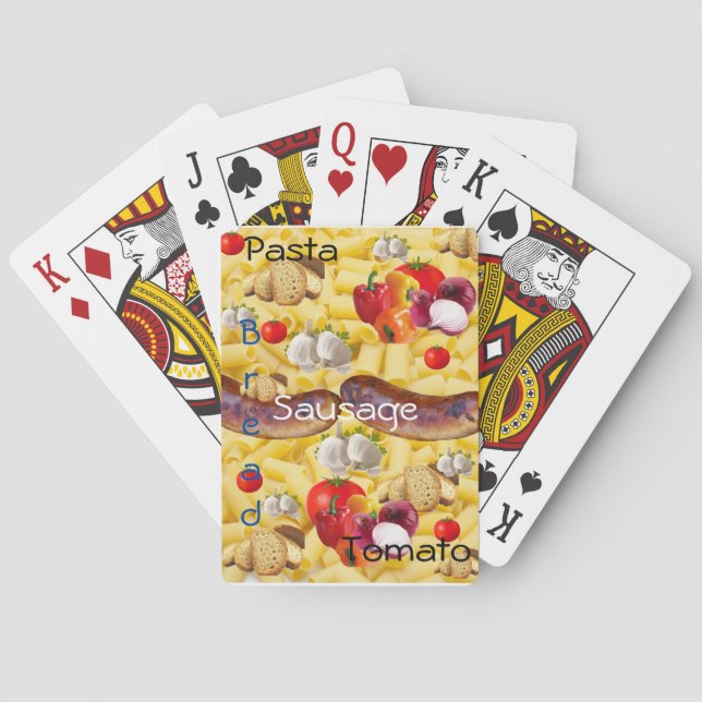 Playing Card Deck Pasta Onions Olive Oil Bread (Back)