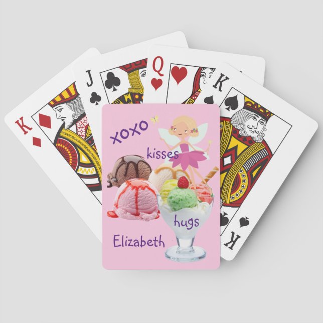 Playing Card Deck Pink Fairy Ice Cream (Back)