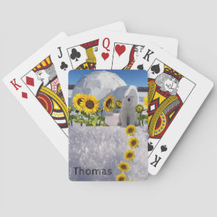 Playing Card Deck Polar Bears Sunflower