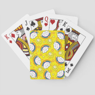 Playing Card Deck Rainbow Sun Clouds Yellow