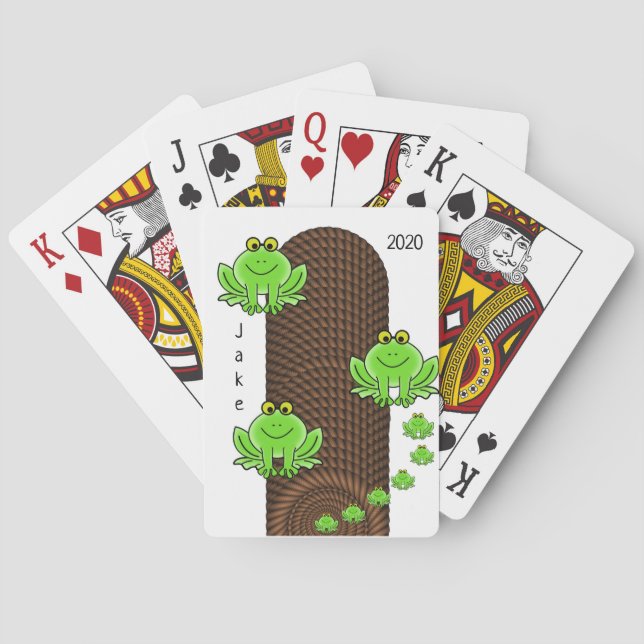 Playing Card Deck Rope Green Frogs (Back)