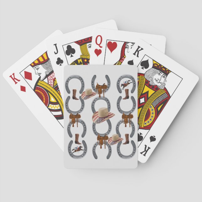 Playing Card Deck Saddle Horse Shoe Grey (Back)