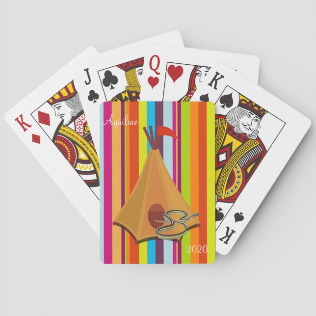 Playing Card Deck Stripe Tent Snake (Back)