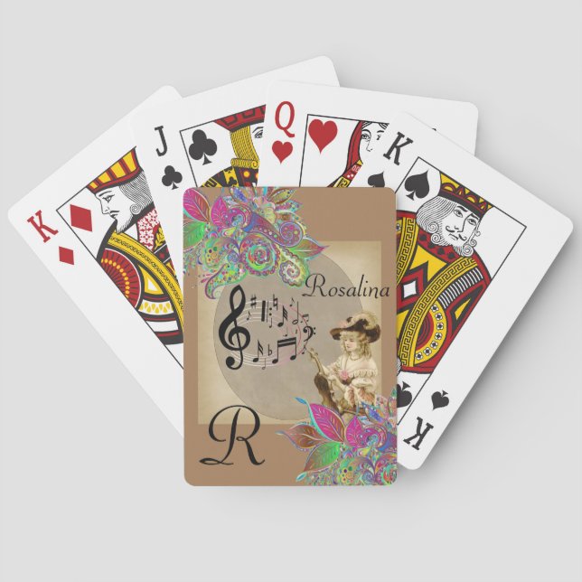 Playing Card Deck Victorian Music Floral (Back)