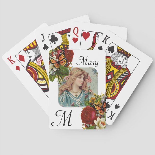 Playing Card Deck Victorian Woman Floral (Back)