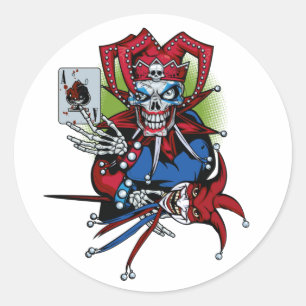 Playing card, Joker     Classic Round Sticker