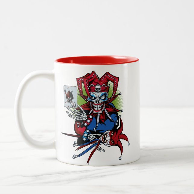 Playing card, Joker T-Shirt Trucker Hat Keychain Two-Tone Coffee Mug (Left)
