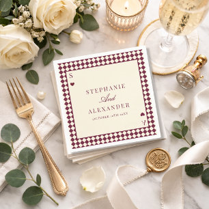 Playing Card Monogram Old Money Custom Wedding Napkin