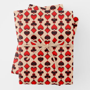 Playing card pattern wrapping paper sheet