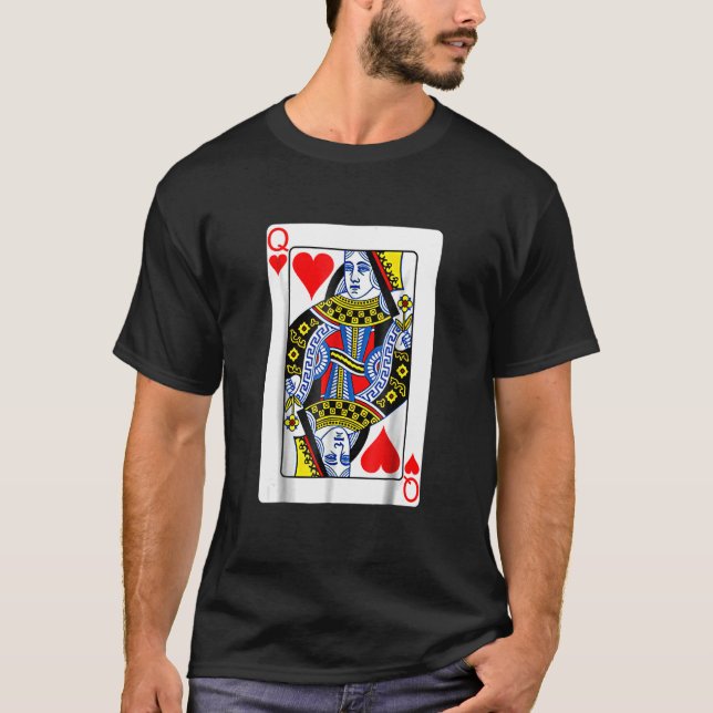 Playing Card Queen Of Hearts Valentine's Day Costu T-Shirt (Front)