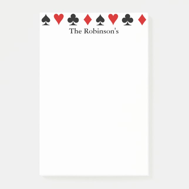 Playing Card Score Pad | Personalized Post-it Notes (Front)