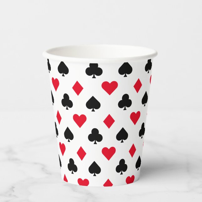 Playing Card Suit Pattern Paper Cups (Front)