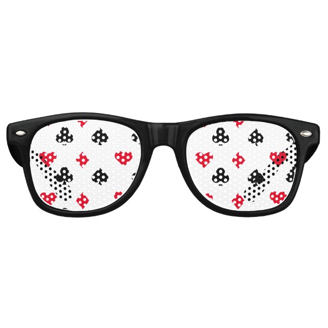 Playing Card Suit Pattern Retro Sunglasses (Front)
