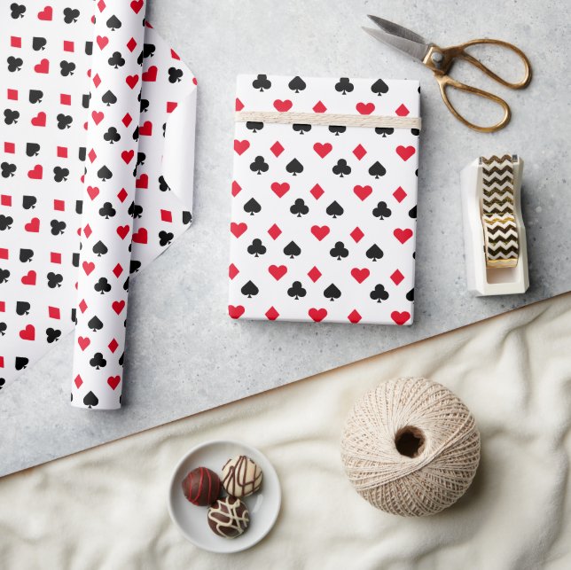 Playing Card Suit Pattern Wrapping Paper (Crafts)
