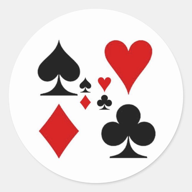PLAYING CARD SUITES GIFTS CLASSIC ROUND STICKER (Front)