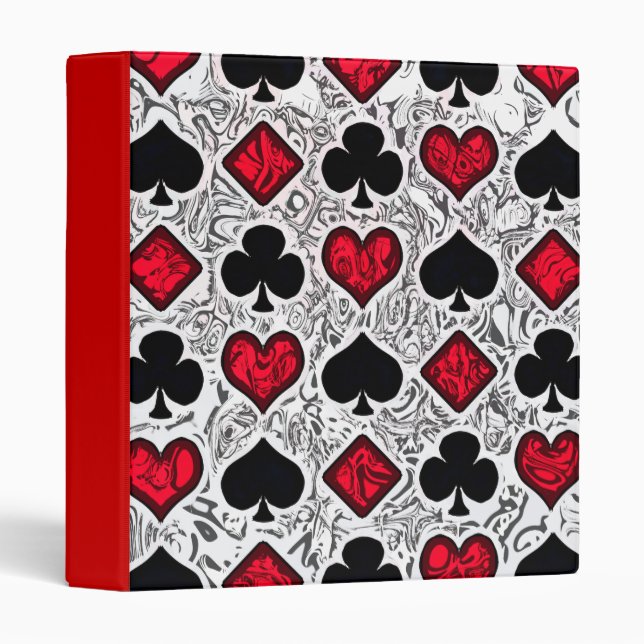 PLAYING CARD SUITS 1" Ring Binder (Front/Spine)
