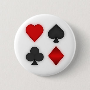 Playing Card Suits: 2 Inch Round Button