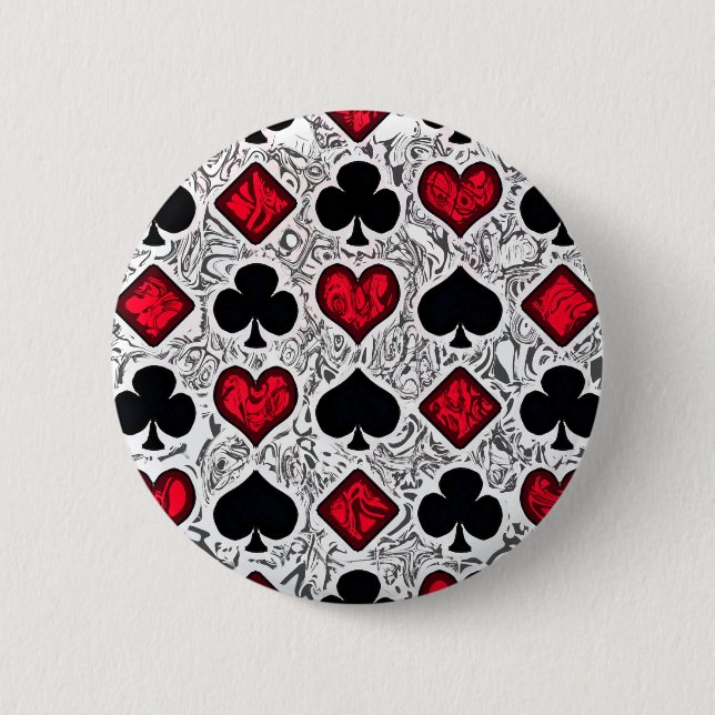 PLAYING CARD SUITS 2 INCH ROUND BUTTON (Front)