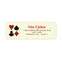 Playing Card Suits Black Cream Las Vegas Wedding