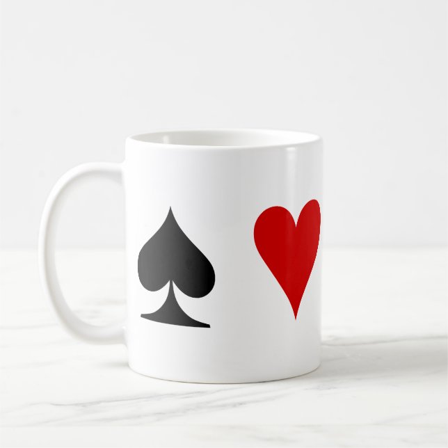 Playing Card Suits Coffee Mug (Left)