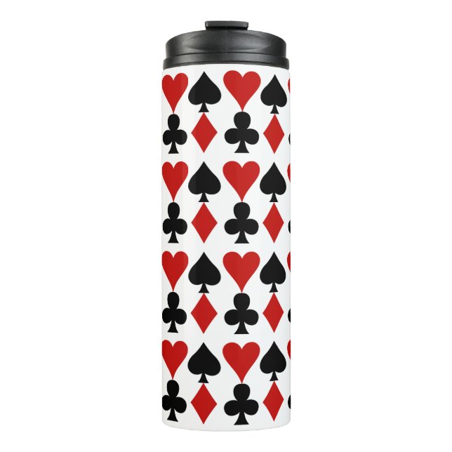 Playing Card Suits Design Thermal Tumbler (Front)