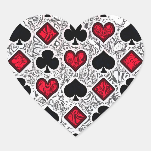 PLAYING CARD SUITS HEART STICKER (Front)