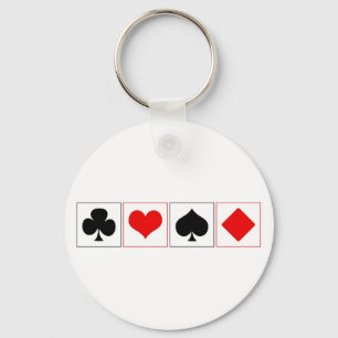 Playing card suits keychain