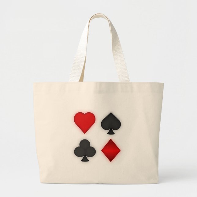 Playing Card Suits: Large Tote Bag (Front)