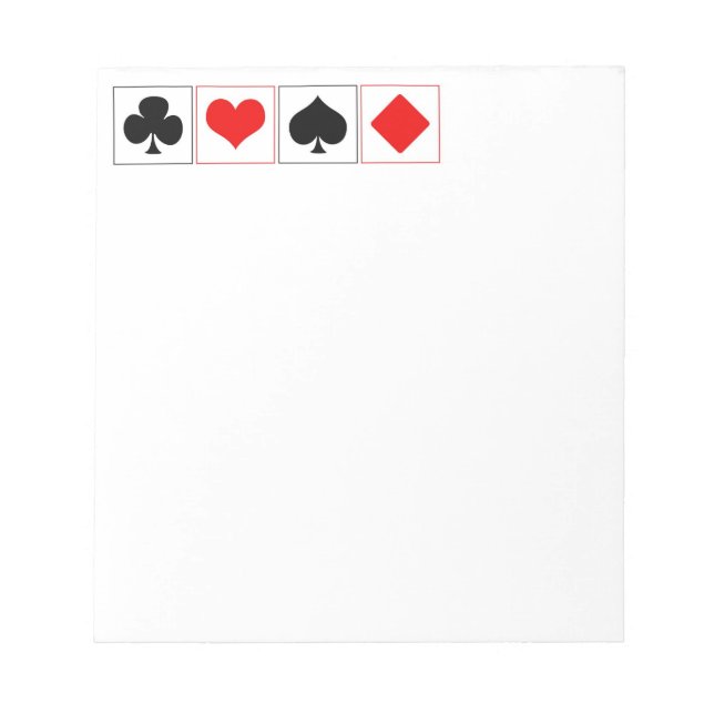 Playing card suits notepad (Front)