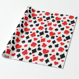 Playing card suits Print, Poker Harlequin Pattern Wrapping Paper