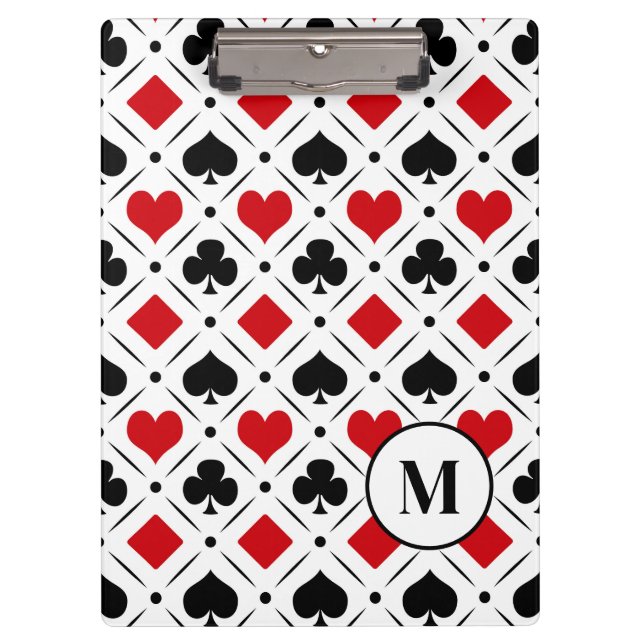 Playing card suits symbols clipboard (Front)