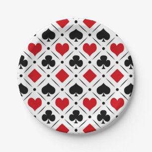 Playing card suits symbols paper plate