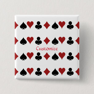 Playing Card Suits Thunder_Cove 2 Inch Square Button