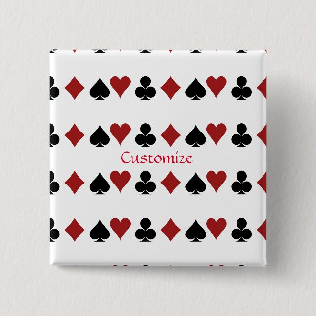 Playing Card Suits Thunder_Cove 2 Inch Square Button (Front)