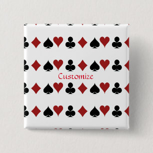Playing Card Suits Thunder_Cove 2 Inch Square Button