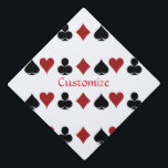 Playing Card Suits Thunder_Cove Graduation Cap Topper<br><div class="desc">Symbols for heart,  club,  diamond and spade to customize with your own greeting,  name,  message,  etc</div>
